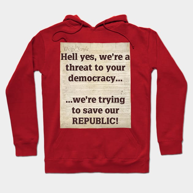 Threat to Democracy Hoodie by CounterCultureWISE